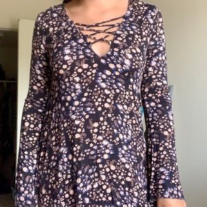 Floral v neck dress